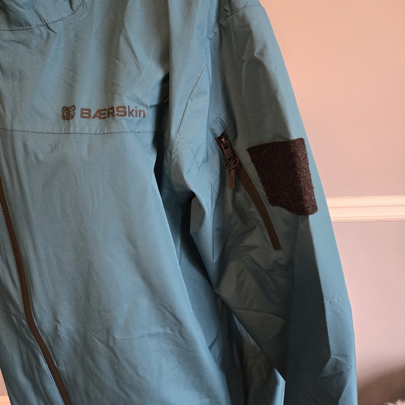 BaerSkin Teal Hooded Rain Jacket Size L - Picture 2 of 7